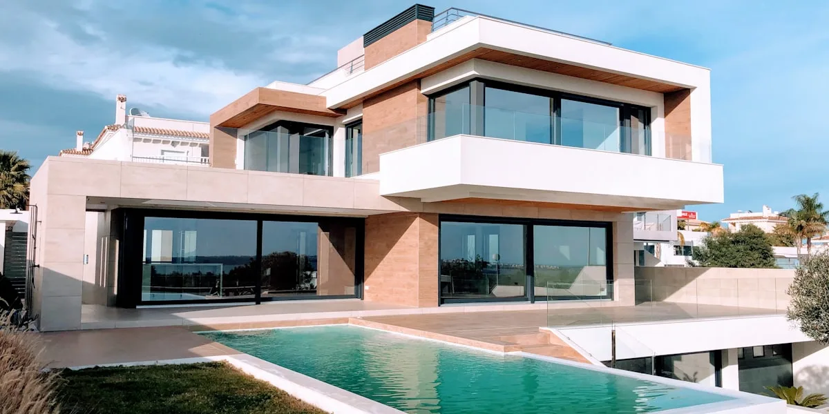 Home exterior with windows and fly screens
