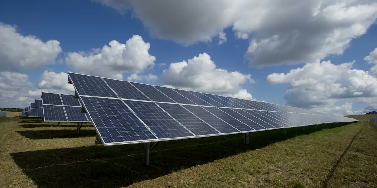 Solar panels on a residential rooftop