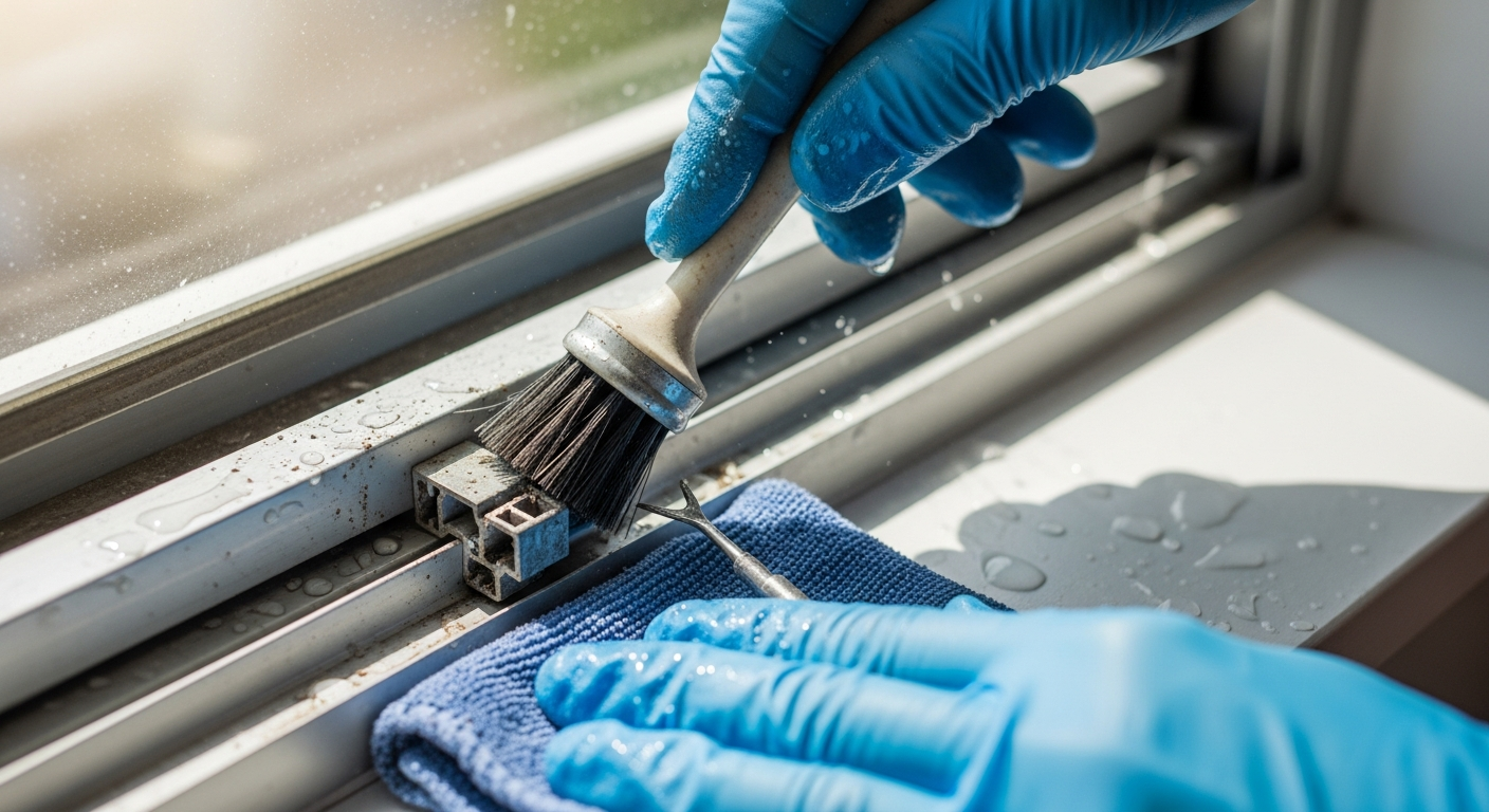 Window track and sill cleaning